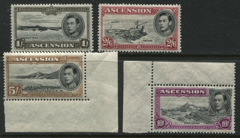  Ascension KGVI 1944 values 1/ to 10/ all perforated 13 1/2 unmounted mint NH 