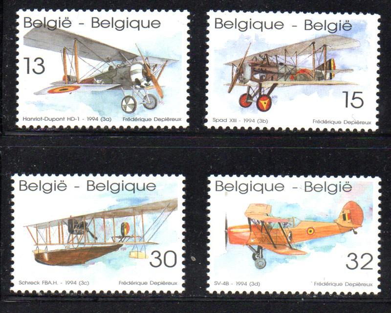 Belgium Sc 1539-42 1994 Airplanes stamp set mint NH