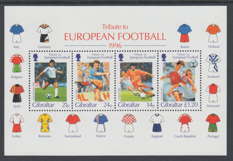 Gibraltar 710a Soccer Souvenir Sheet MNH VF