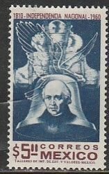 MEXICO 912, $5P Sesquicentenary of Mexican Independence MINT, NH. VF.