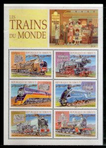 Djibouti 2000 Steam Locomotive Trains Railway Sc 802 Sheetlet MNH # 7791