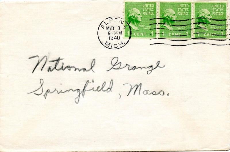 U.S. Scott 839 (3) Prexies On 1940 1st Class Cover to Massachusetts