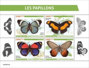 Central Africa - 2023 Butterflies, Texa Eighty-eight - 4 Stamp Sheet - CA230313a