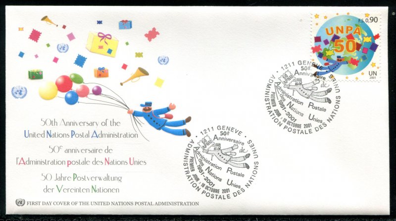 377-378 UN - Geneva UNPA 50th Anniv FDC