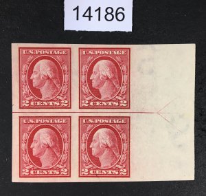 MOMEN: US STAMPS # 409 MINT OG NH ARROW BLOCK XF LOT #14186