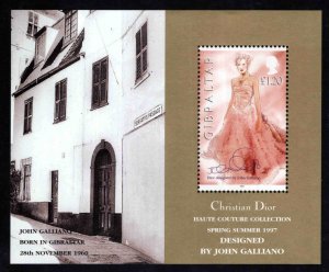 Gibraltar Scott 739 MNH** Christian Dior souvenir sheet sheet