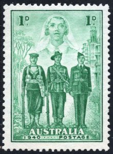 Australia SC#184 1d Nurse, Sailor, Soldier, and Aviator (1940) MHR