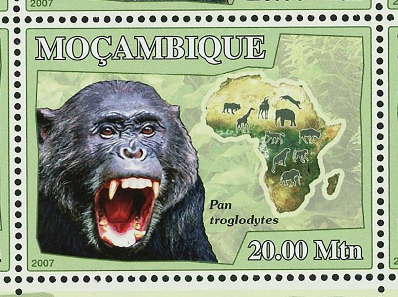 Apes Stamp Borneo Proboscis Cercopithecidae Cebidae S/S MNH #3056-3061