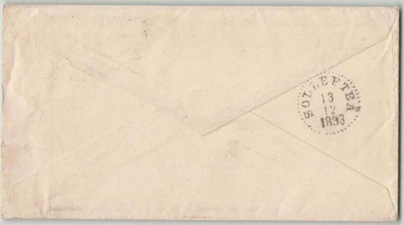 United States 1893 1c + 2x2c Columbian Cover Minneapolis to Solleftea Sweden