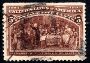 US 234, F/VF Used,  Deep Chocolate shade, Cat. $8.50  ...   6783778