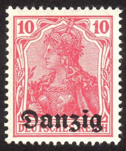 1920, Danzig 10pfg, MNH, Well-Centered, Sc 2, Mi 2b