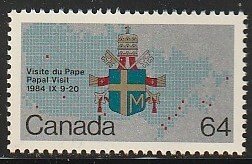 1984 Canada - Sc 1031 - MNH VF - 1 single - Papal Visit