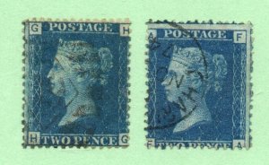 Great Britain - SG# 47 Used  - (2) Pl 14       /         Lot 0324229