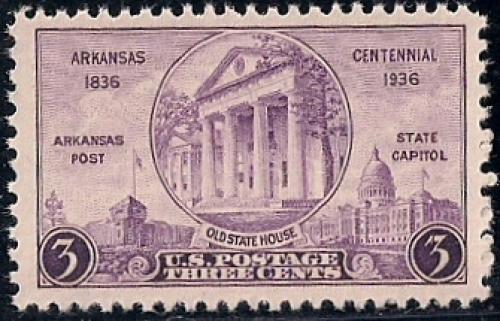 782 3 cent Arkansas Statehood Centennial Stamp mint OG NH VF