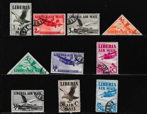 Liberia # C4-13, Birds & Airplanes, Used Set, 1/2 Cat.