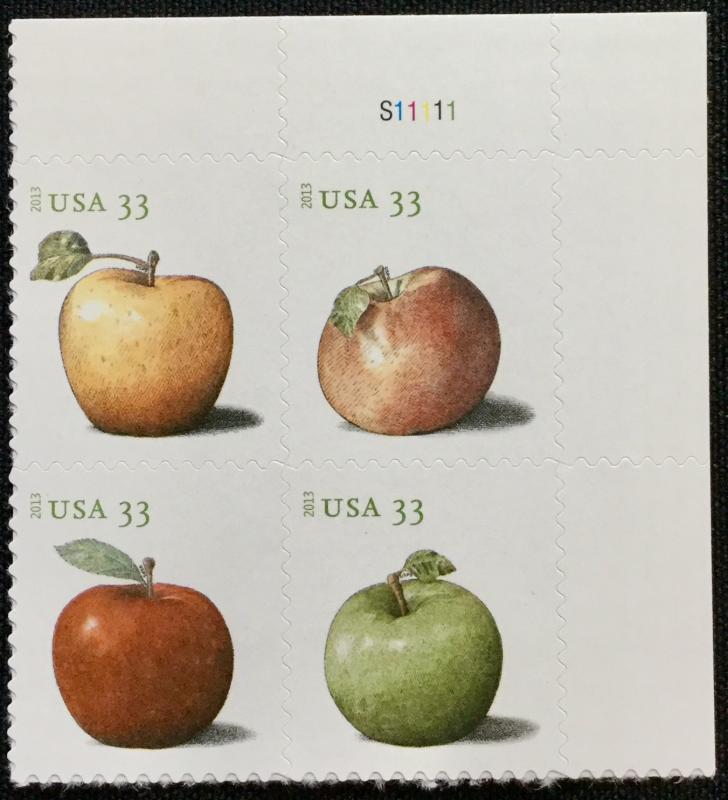 US #4727-4730 MNH Plate Block of 4 Apples SCV $4.00