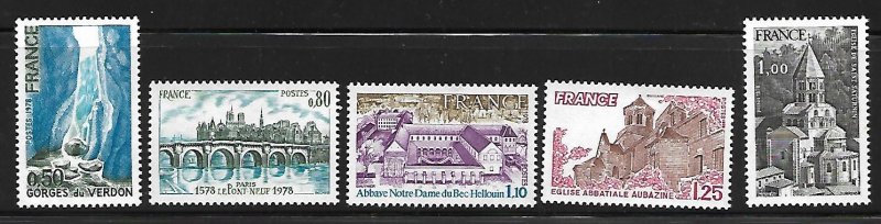 France Scott #1598-1604  VF - Mint Never Hinged (NH)