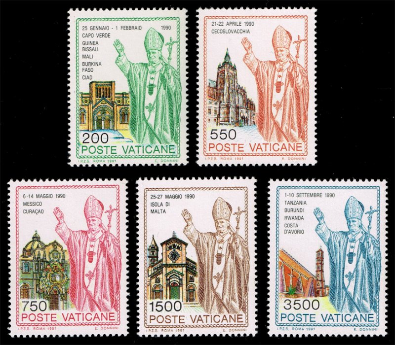 Vatican City #890-894 Journeys of John Paul II Set of 5; MNH (5Stars)