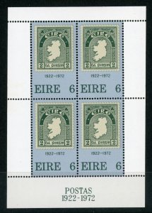 Ireland 326a 1972 First Ireland Stamp Souvenir Sheet Mint NH