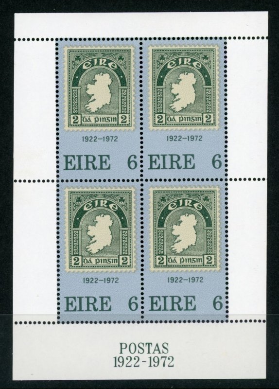 Ireland 326a 1972 First Ireland Stamp Souvenir Sheet Mint NH