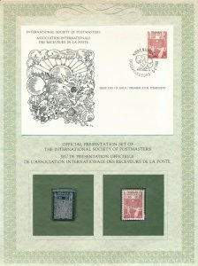 Denmark 1981 Youth Day Presentation set with FDC, silver and mint stamp and COA