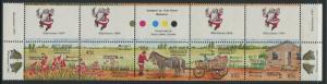 HUTT RIVER PROVINCE: CHRISTMAS 1985 - MNH OVERPRINTED SE-TENANT STRIP