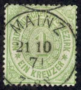 Germany North German Confederation Sc# 19 Used (a) 1869 1kr Numeral