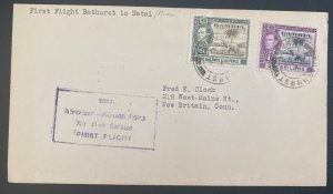 1941 Bathurst Gambia First Flight Airmail Cover FFC To Natal South Africa