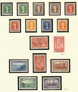 Canada #231 to 245 + #241a LH-H C$263.00