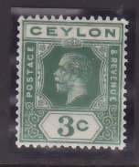 Ceylon-Sc#227- id13-unused NH og 3c green KGV-1921-33-