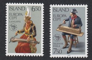 Iceland # 606-607, Europa - Musical Instruments, Mint NH, 1/2 Cat.