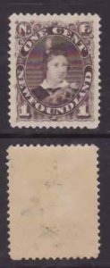 Newfoundland-Sc#43- id24-unused hinged  og 1c brown  Prince of Wales-1896-light