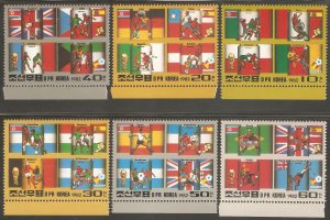 KOREA NORTH Sc# 2188 - 2193 MNH FVF Set of 6 World Cup Flags