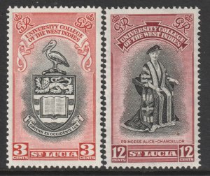 Saint Lucia Scott 149/150 - SG164/165, 1951 University Set MH*