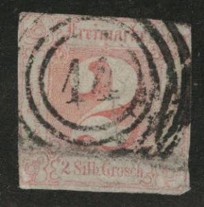 Thurn and Taxis Scott 11 Used 1860 2sgr rose  CV $80 