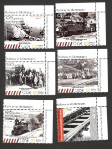 MONTENEGRO - MNH SET -TRAIN-CENTENARY OF THE FIRST RAILWAY IN MONTENEGRO  -2008.