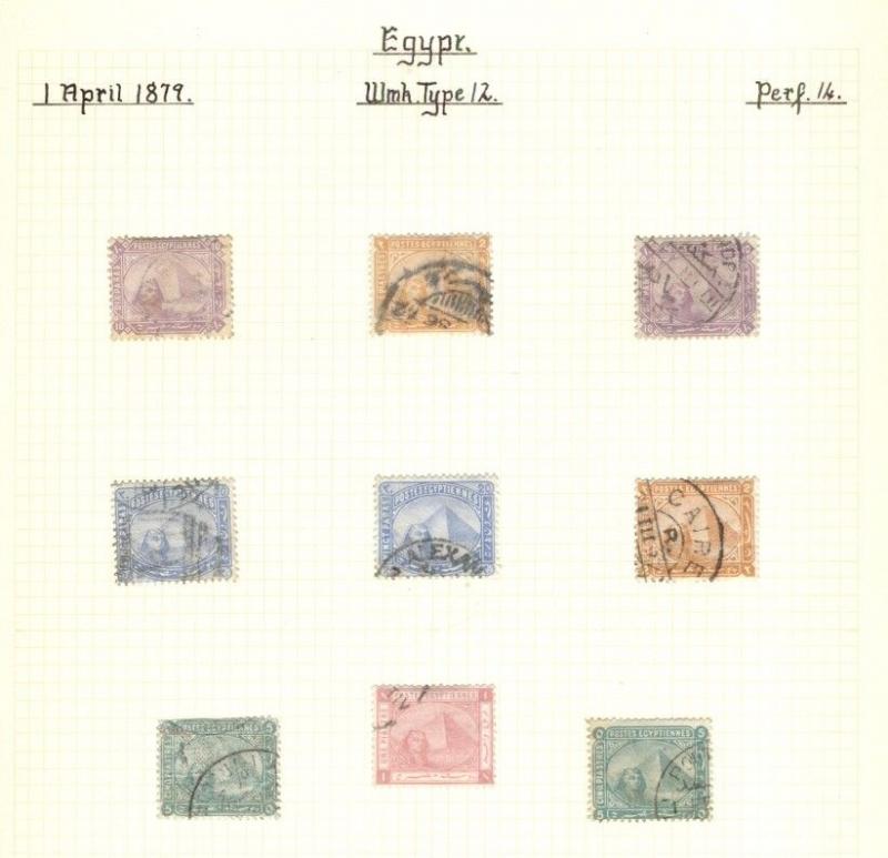 EGYPT Collection 1866-1952 on quadrille pages, Mint & Used, Scott $1,563.00