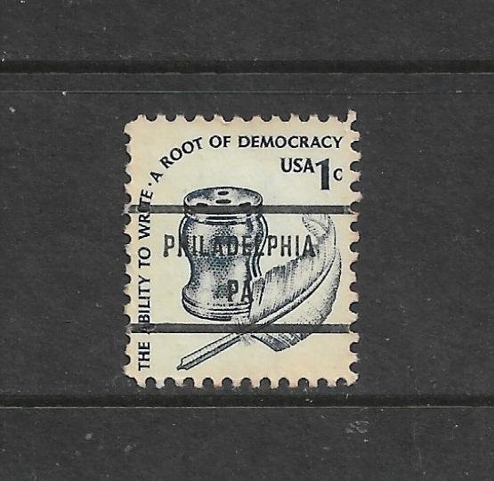 US Bureau Precancels: Philadelphia, PA, #1581-81; 1¢ 1975 Americana; PSS CV $50+