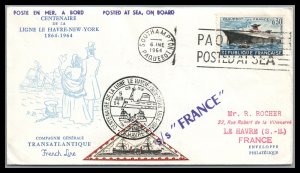 France 1964 Paquetbot Cover S/S FRANCE Please See Scan�