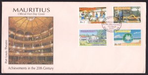 MAURITIUS - 2001 ACHIEVEMENTS IN THE 20th CENTURY - 4V FDC