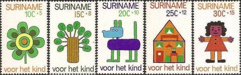 Suriname 1973 MNH Stamps Scott B198-202 Children Drawings