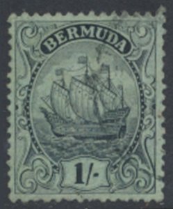 Bermuda  SG 87 SC# 92 Used  blue green / emerald see details and scans