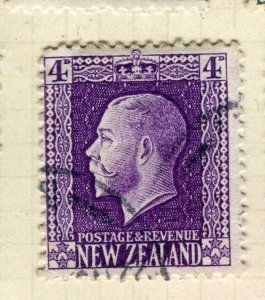 NEW ZEALAND; 1920s early GV Portrait issue fine used Shade of 4d. value