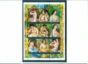 Tchad - Paintings - RENOIR - big sheet - MNH