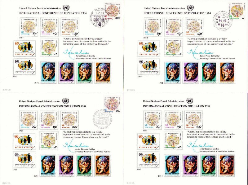 United Nations International Conference On Population FD Proof Card Set 1984 