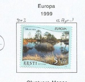 ESTONIA - 1999 - Europa - Perf Single Stamp - Mint Lightly Hinged