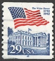 US Sc 2609 1992 Flag over White House 29c PNC #8 Used Coil VF