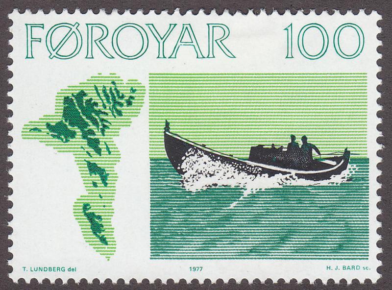 Faroe Islands 24 Motor Fishing Boat 1977