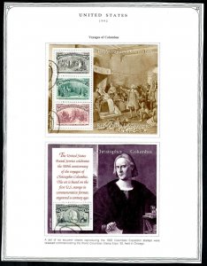 PS#140a F.D.C. 6 S/S Columbus 1992 Scott # 2624-2629 complete set on 3 pages