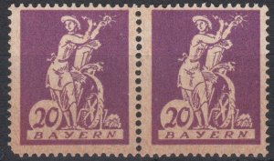 Bavaria 1920 Sg260b 20pf Violet Type 2 MHN Pair Cv £34